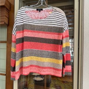 Comfy USA Multicolor Striped Sweater